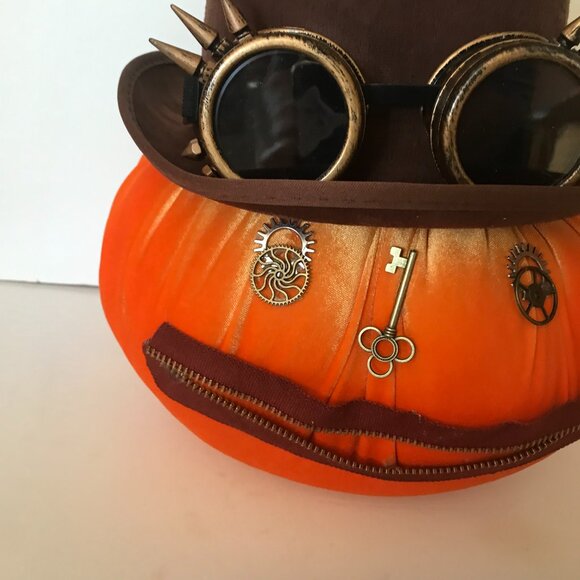 Orange Steampunk Velvet Pumpkin 🎃 - Picture 9 of 12